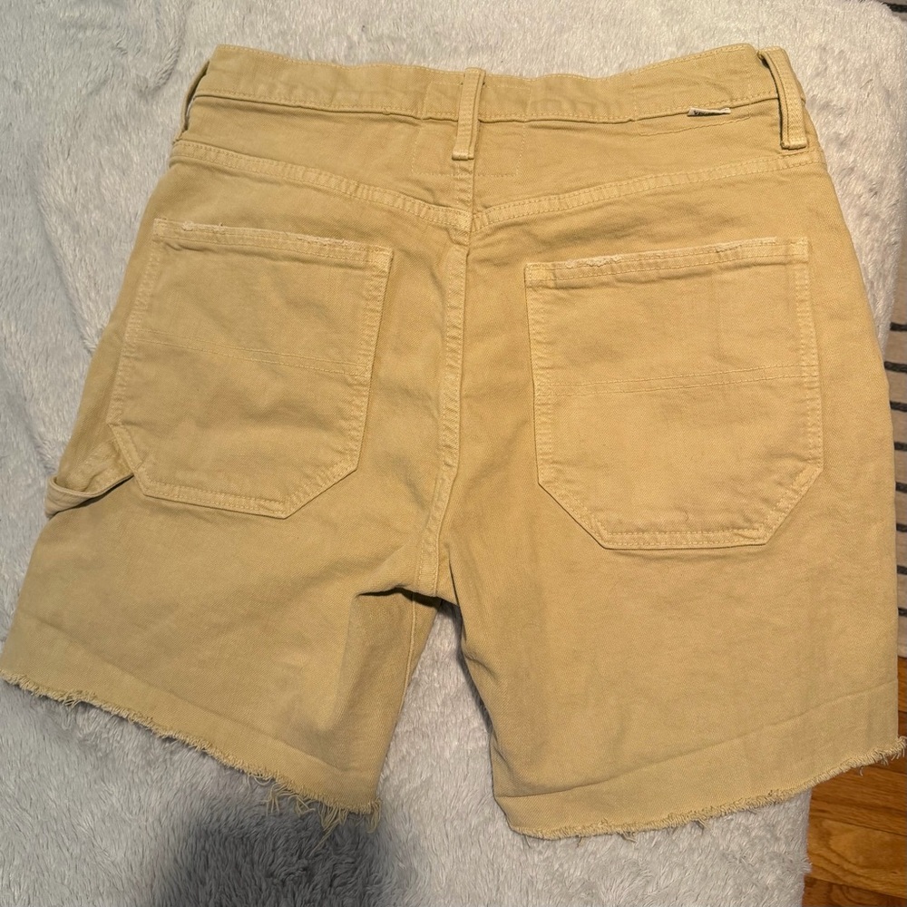 MOTHER Denim Cut Off Shorts Jorts Tan Sz 27 - Picture 6 of 11